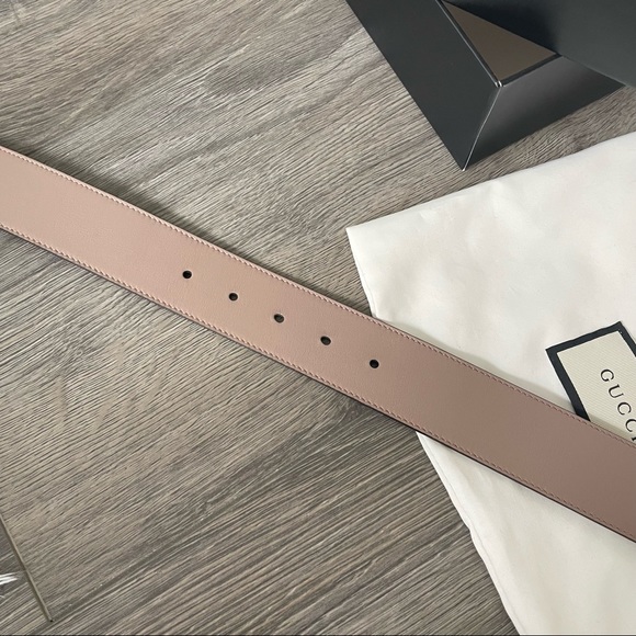 Authentic Gucci GG Marmont Belt - Dusty Pink - Picture 9 of 11